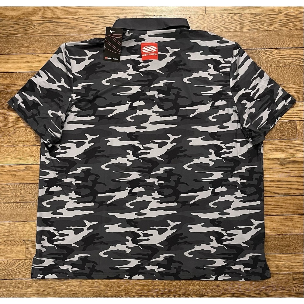 Selkirk Men's Performance Pickleball Grey Camo Polo Shirt Brand New Size 2XL - Picture 2 of 4
